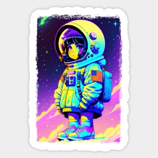 Cute american baby astronaut girl Sticker